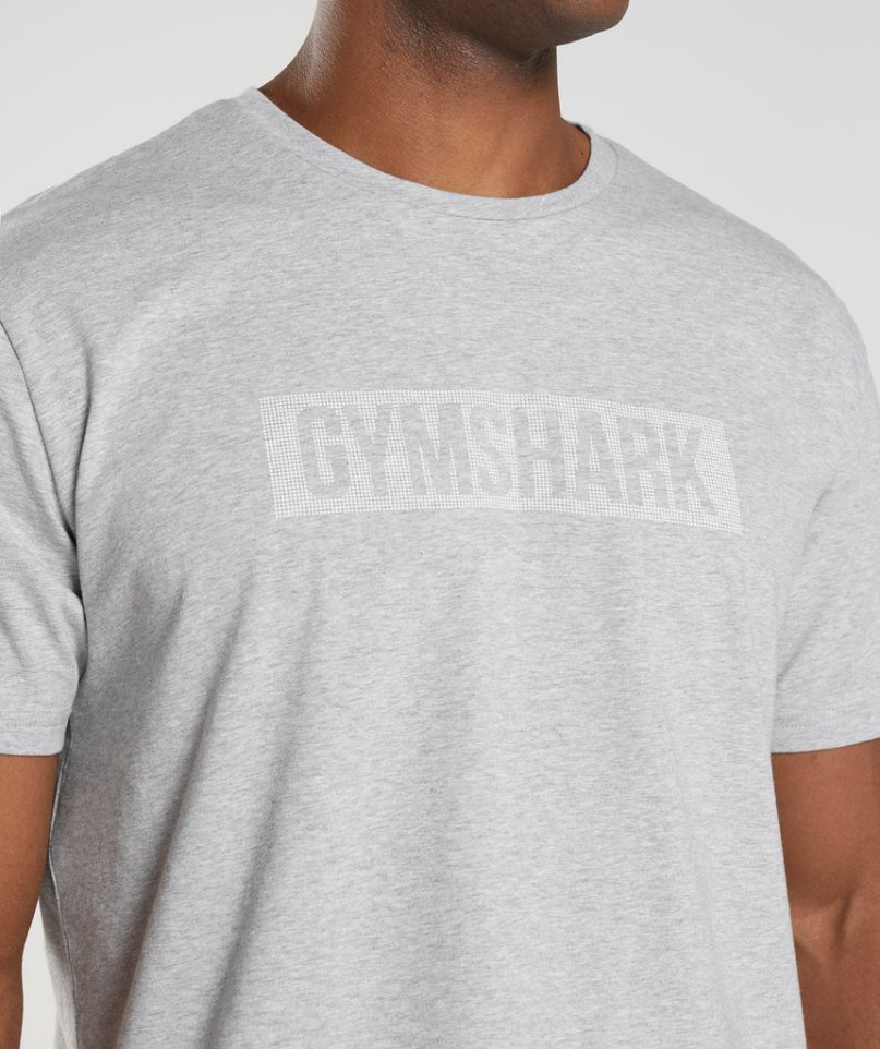 Men's Gymshark Block T-Shirts Light Grey | NZ 2VQJFP